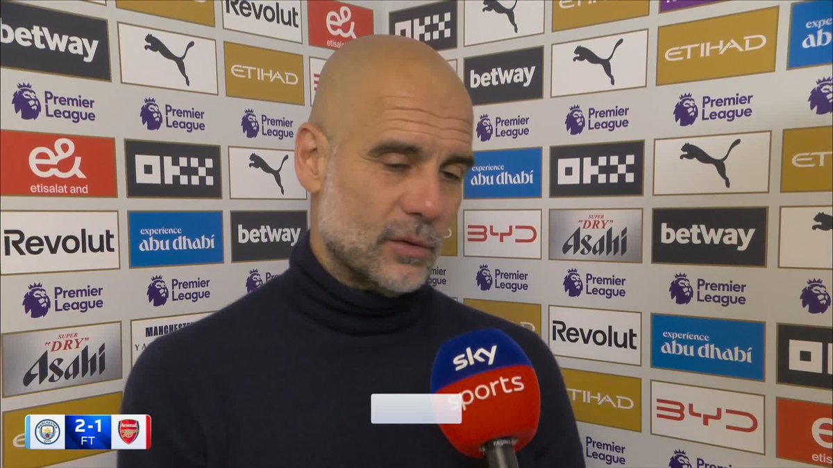 "One of the most competitive teams I have ever faced in my career" Man City boss Pep Guardiola on the significance of his side's win over Arsenal 👏