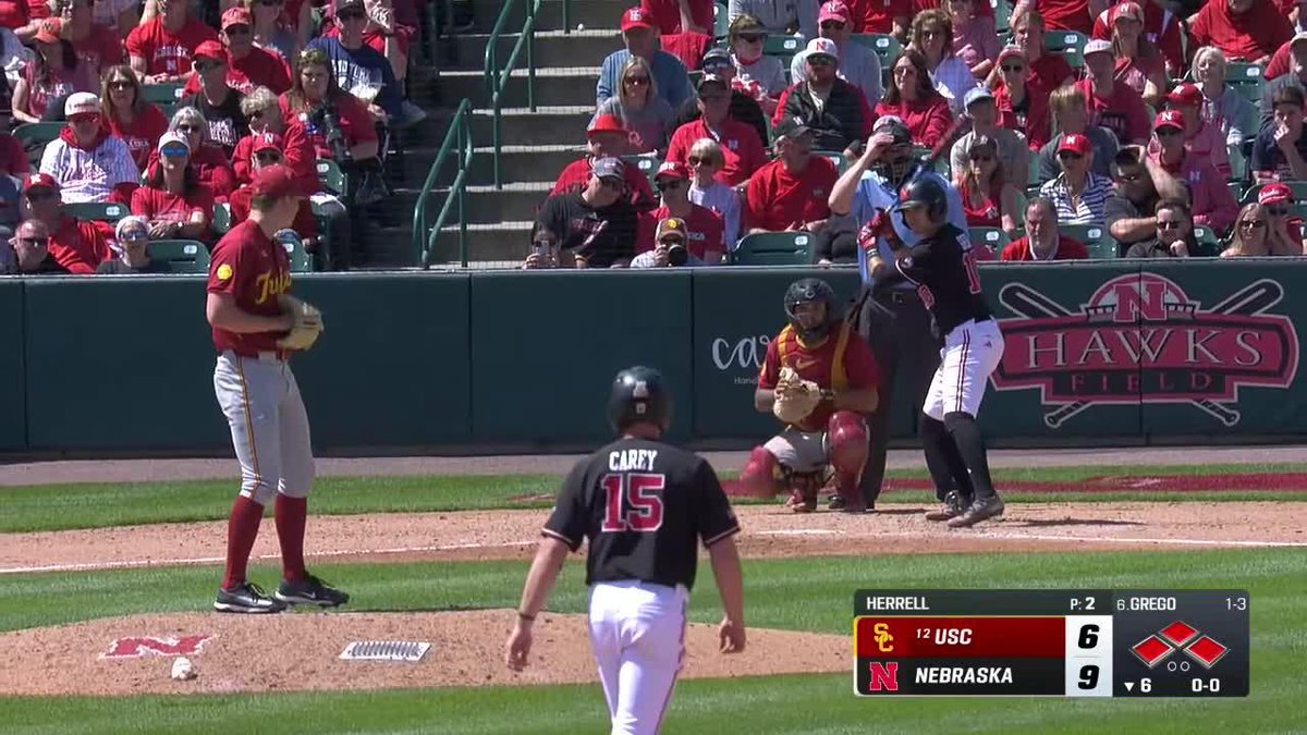 GREGO. GRAND. SLAM. 💥💥💥 THE FRESHMAN GOES YARD IN THE SIXTH. B6 | Nebraska 13, USC 6