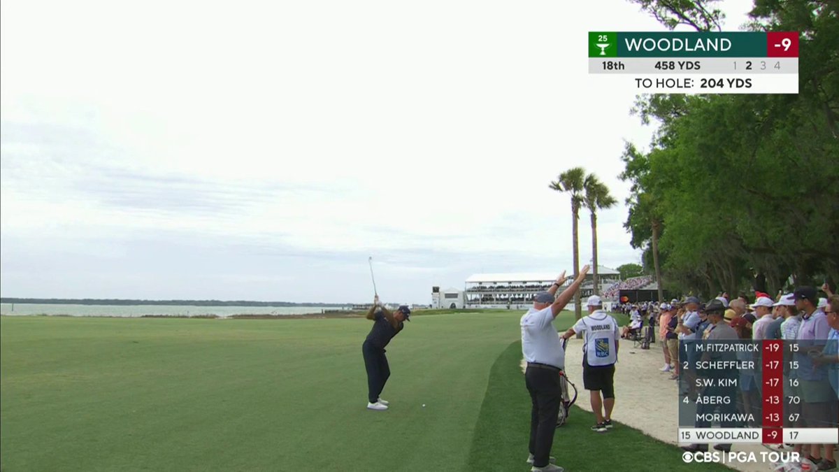 GARY WOODLAND FINISHES WITH A HOLE OUT EAGLE FROM 204!!!