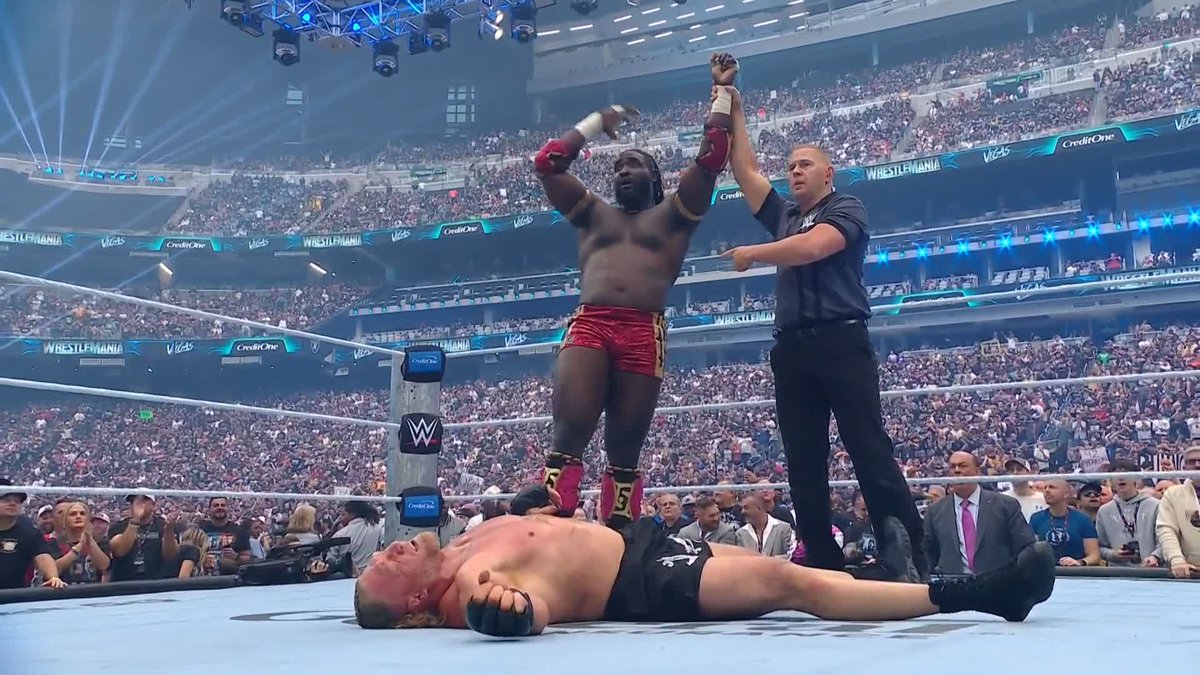 Oba Femi conquistó a Brock Lesnar y se llevó la victoria 💥😱 #WrestleMania