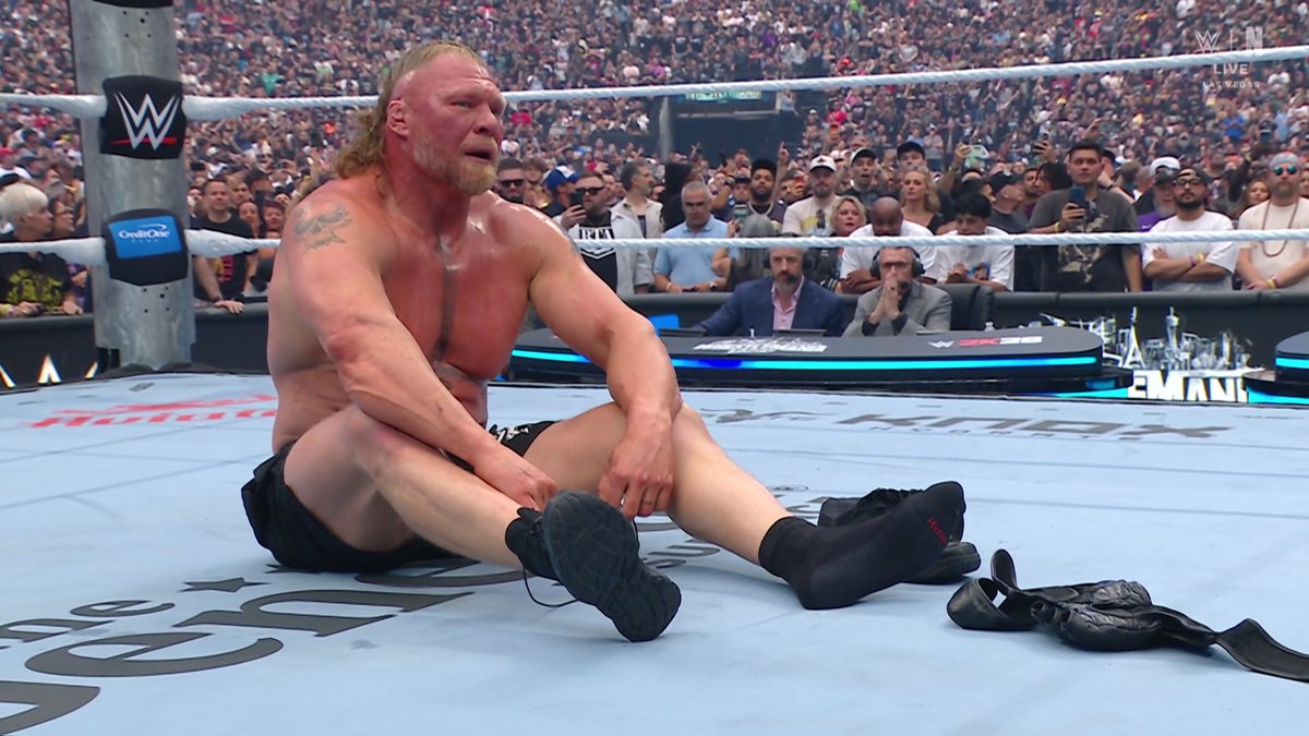 Brock Lesnar ends his career at #WrestleMania 42.