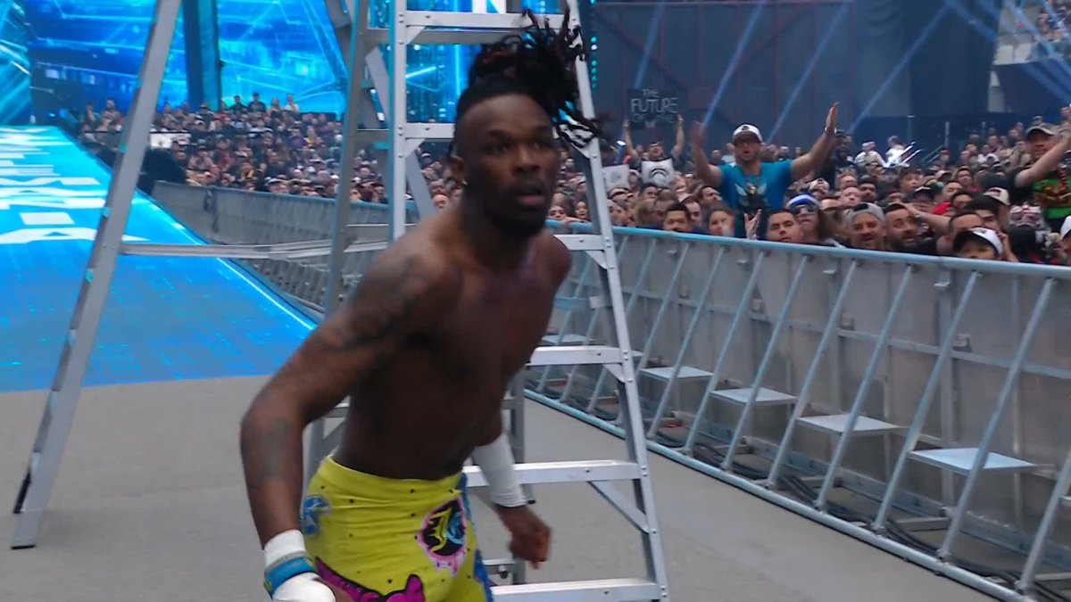 He is #WrestleMania BOUNCY!! 🆙 The FIRST HOUR of #WrestleMania is LIVE RIGHT NOW on ESPN!