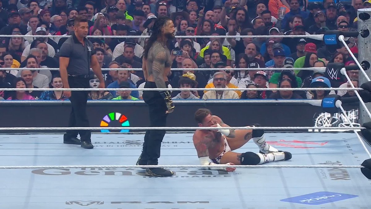 The #WrestleMania crowd has started singing for their OTC! 🎶 Roman Reigns