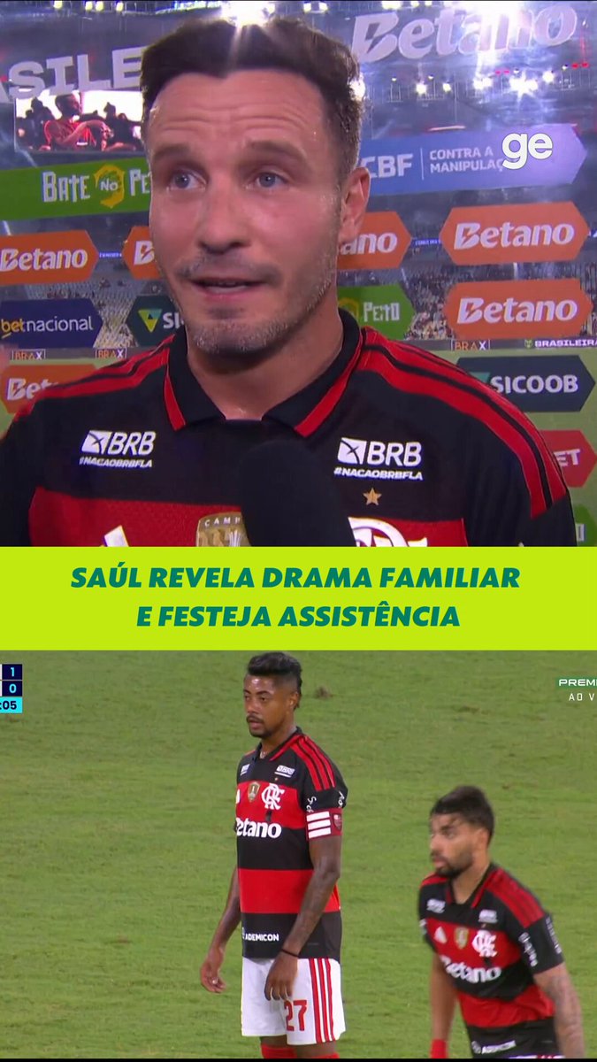 Saúl revela drama familiar e festeja assistência em Flamengo x Bahia. #futebol #flamengo #bahia #brasileirao