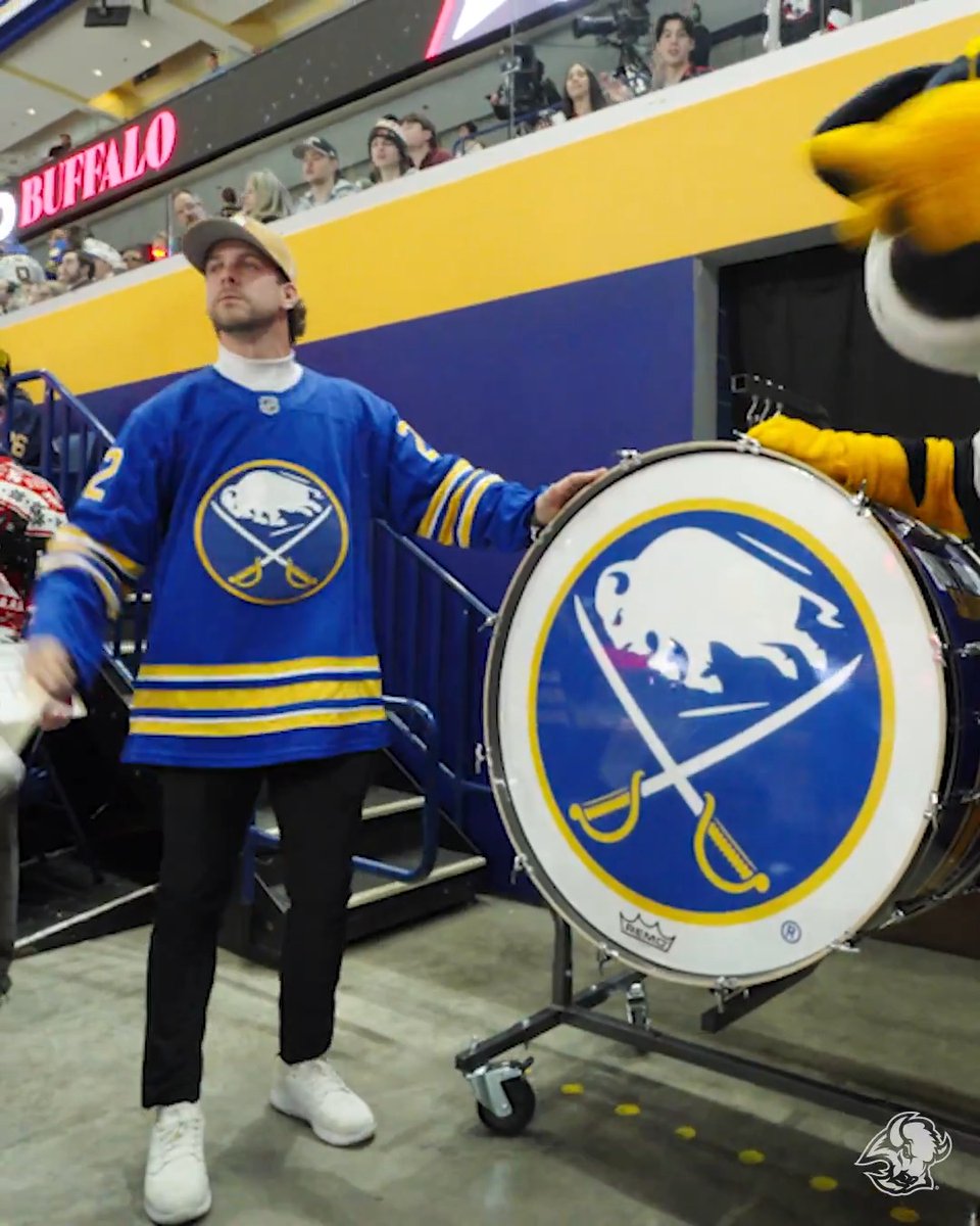 Ernie Clement bump for the Buffalo Sabres