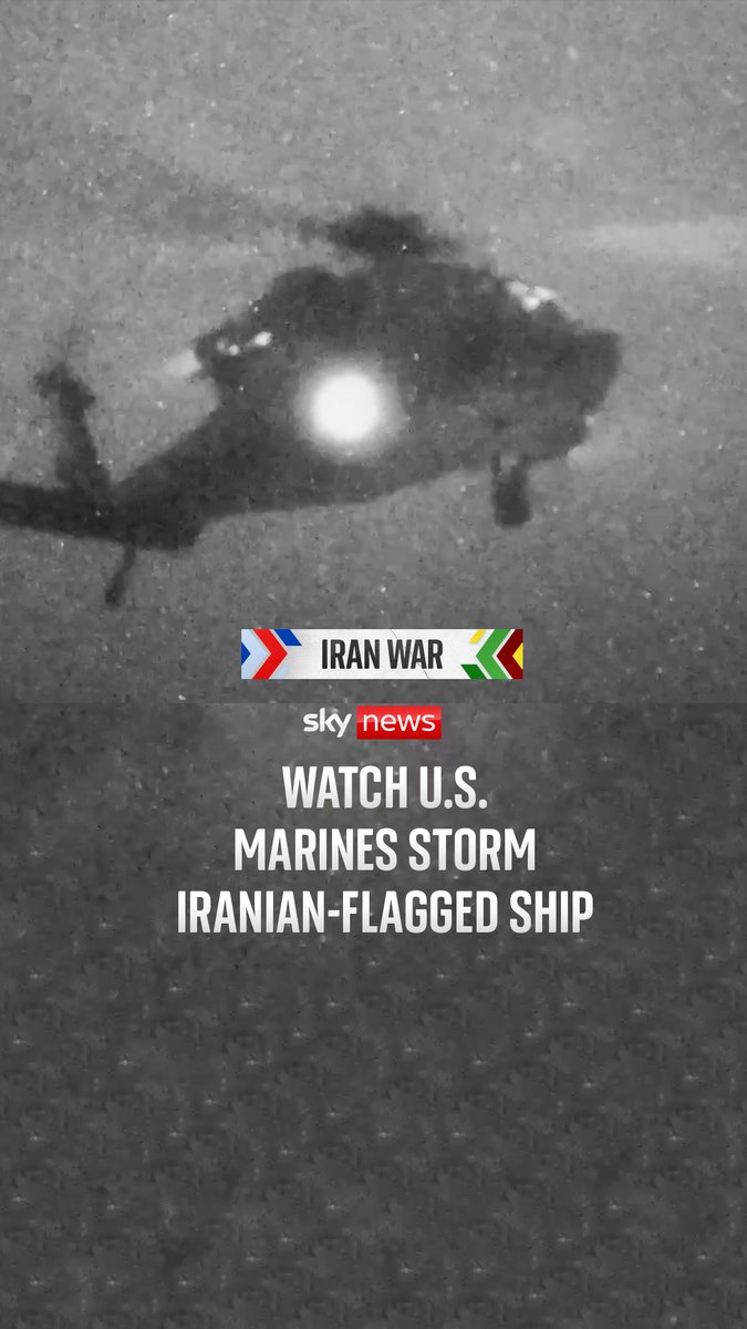 Watch the moment U.S. Marines stormed an Iranian-flagged ship. They abseiled from a helicopter as they seized control of the Touska cargo ship in the Gulf of Oman.