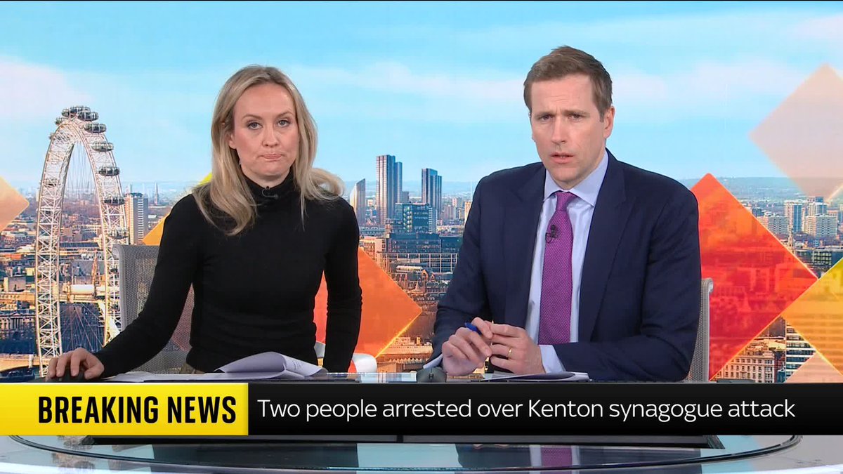 BREAKING: A 17-year-old boy and a 19-year-old man have been arrested in connection with the arson attack at a synagogue in Kenton, says Deputy Commissioner of the Met Police Matt Dukes 📺 Sky 501, Virgin 602, Freeview 233 and YouTube