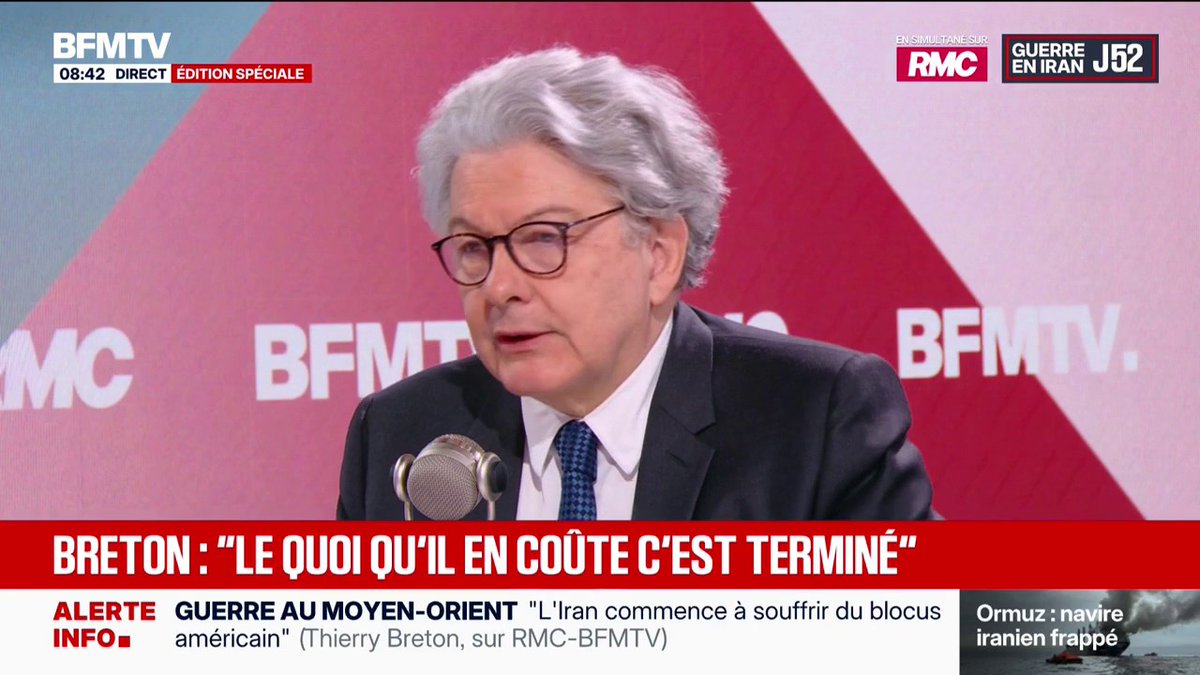 Crise du carburant Thierry Breton déclare : "Le quoi qu'il en coûte c'est terminé". Les Français vont donc payer les erreurs des dirigeants.