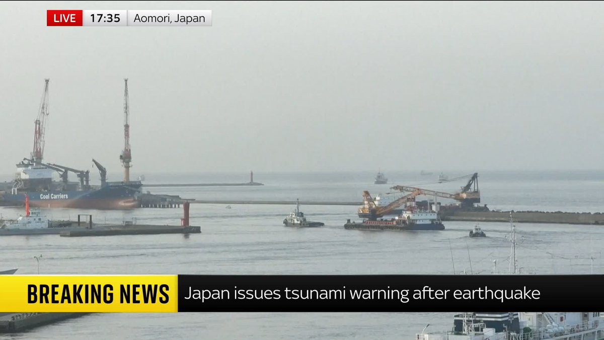 BREAKING: An earthquake with a magnitude of 7.5 has struck off the coast of Japan 📺 Sky 501, Virgin 602, Freeview 233 and YouTube