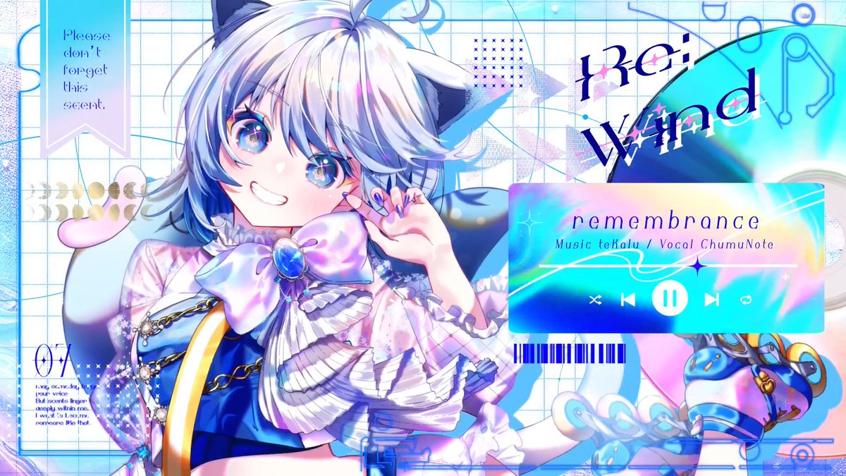 ℹ️NEW RELEASEℹ️ 『Re:wind』 ChumuNoteの歌声を軸に、tekalu・Capchii・Twinfield の書き下ろしと、Popismメンバー&amp;R1cefarmによるリミックスが、風を伝う香りのように想い出へ連れ戻す。 M3-2026春でリリース！ ◆Crossfade: ◆特設: ◆配置: T-16b