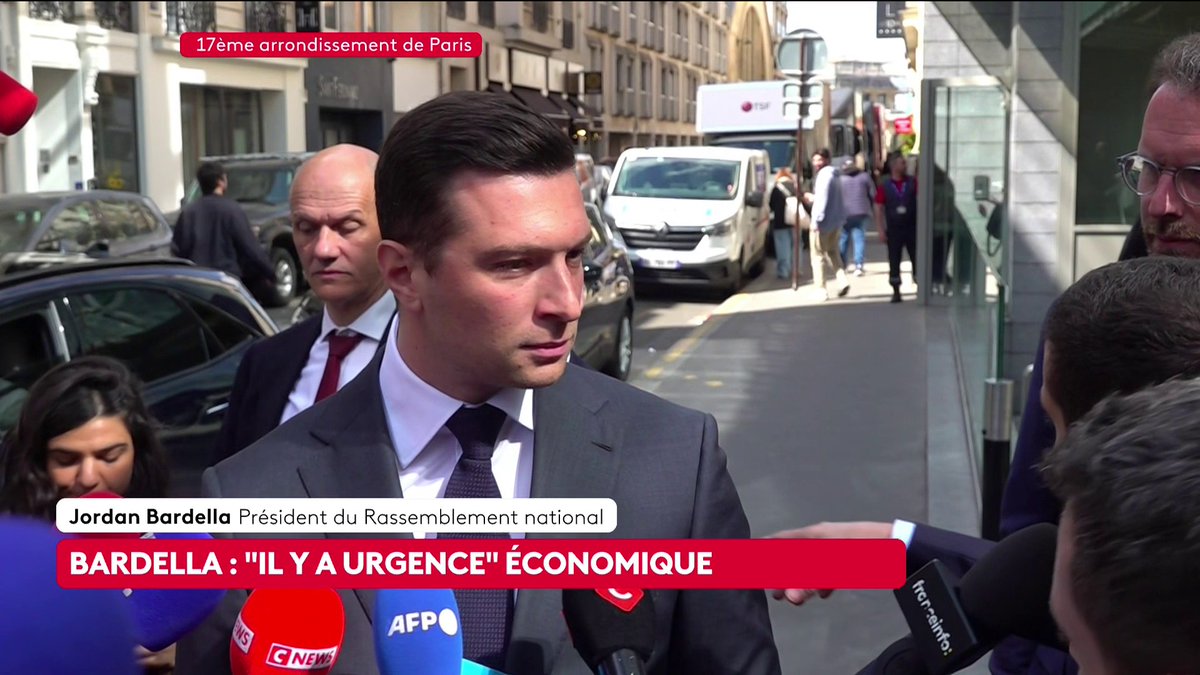 🔴 🗣”Je crois que nous avons un programme tourné vers la production, vers la croissance”, revendique Jordan Bardella, président du Rassemblement national, avant son déjeuner avec le Medef. #canal16