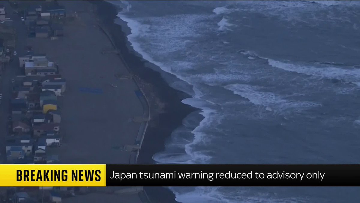 BREAKING: Japan's tsunami threat has been reduced to advisory only 📺 Sky 501, Virgin 602, Freeview 233 and YouTube