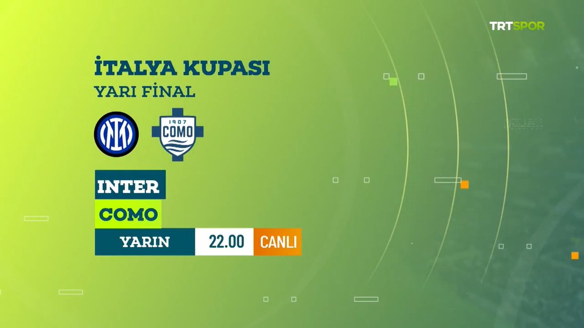 🇮🇹🏆 İtalya Kupası'nda ilk finalist belli oluyor! 🤩 🔵⚫️ Inter x Como 🔵⚪️ 📅 Yarın 🕙 22.00 📺💻📱 TRT Spor