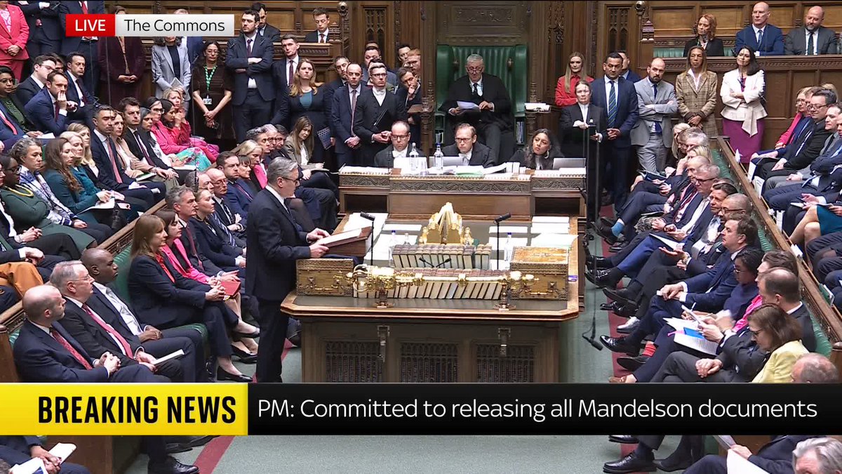 Prime Minister Sir Keir Starmer insists that he should have been informed that Peter Mandelson failed vetting checks carried out UK Security Vetting (UKSV) 📺 Sky 501, Virgin 602, Freeview 233 and YouTube