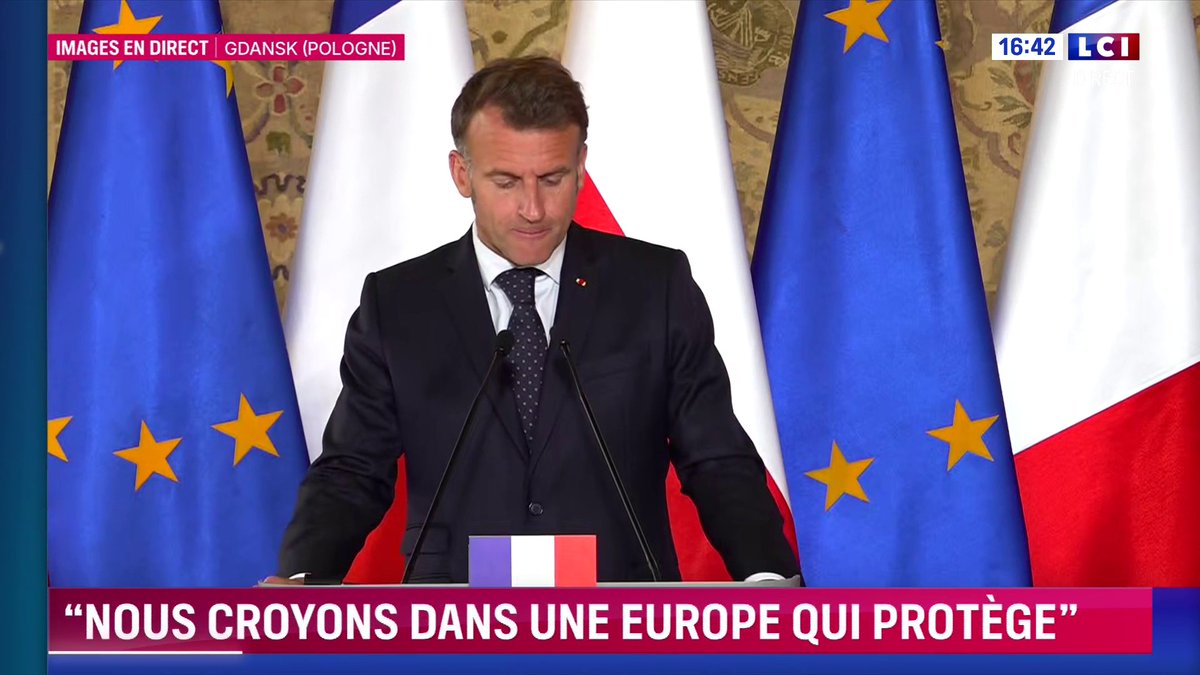 💬 "Le nucléaire est au coeur du modèle français, et nous avons décidé d'investir massivement dessus pour l'avenir" assure Emmanuel Macron depuis la Pologne