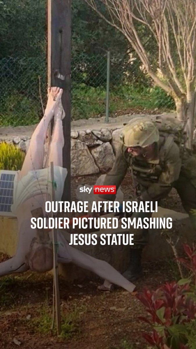 Sky's Middle East correspondent Adam Parsons looks at the reaction to an image that shows an IDF soldier smashing a statue of Jesus in southern Lebanon.