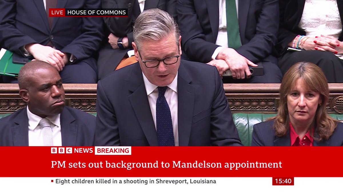 "The recommendation in the Peter Mandelson case, could and should have been shared with me before he took up his post," Keir Starmer tells MPs Follow live: