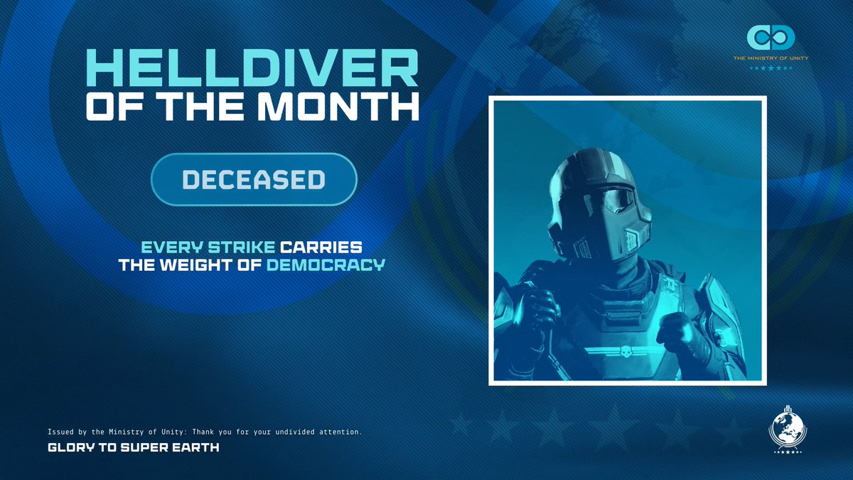 Super Earth would like to thank [HELLDIVER NAME] for their valiant efforts on the battlefield, and we present their loved ones with a second goldfish in their honor.* *first goldfish not included