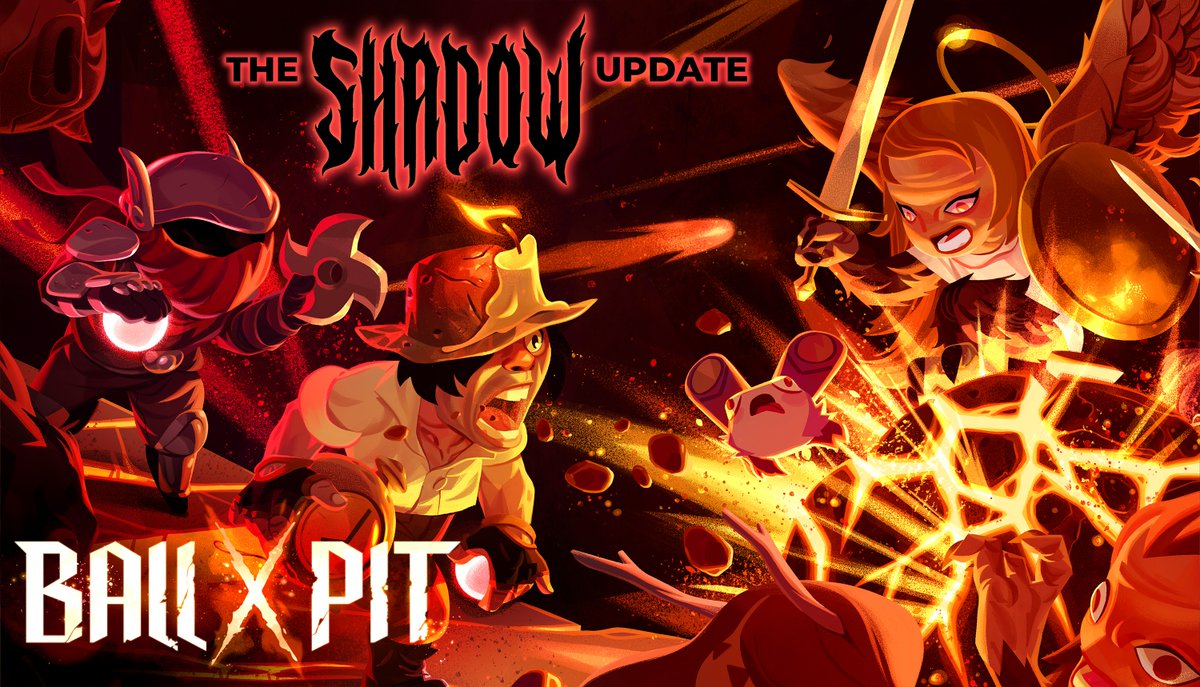Time starts to bend in THE SHADOW UPDATE, launching for free next Monday, April 27, on all platforms! Featuring: 🧑‍🏭 2 new characters: The Tunneler &amp; The Tiptoer 🏐 11 new balls 🌀 4 new passives 🏛️ 1 new building