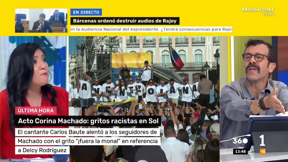 Tremendo repaso de Laura Arroyo a Carlos Baute y María Corina Machado hoy en TVE 👇