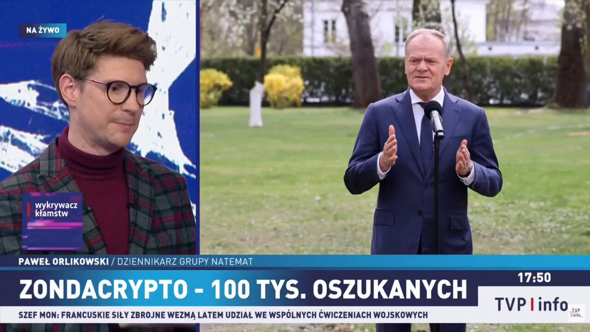 Wykrywacz Kłamstw w TVP po raz drugi już wyjaśnia wszystkie kłamstwa Tuska i obala narrację red. Jadczaka odnośnie kryptoafery i Zonda xD Dodatkowo pan ekspert stwierdza, że można było uchronić klientów Zonda ale: "gdyby one (przepisy) funkcjonowały wcześniej... to jak najbardziej" Czyli rozumiecie, to jest wina Tuska, bo on i jego rząd wprowadzali tą ustawę na ostatnią chwilę 😂 ale plot twist