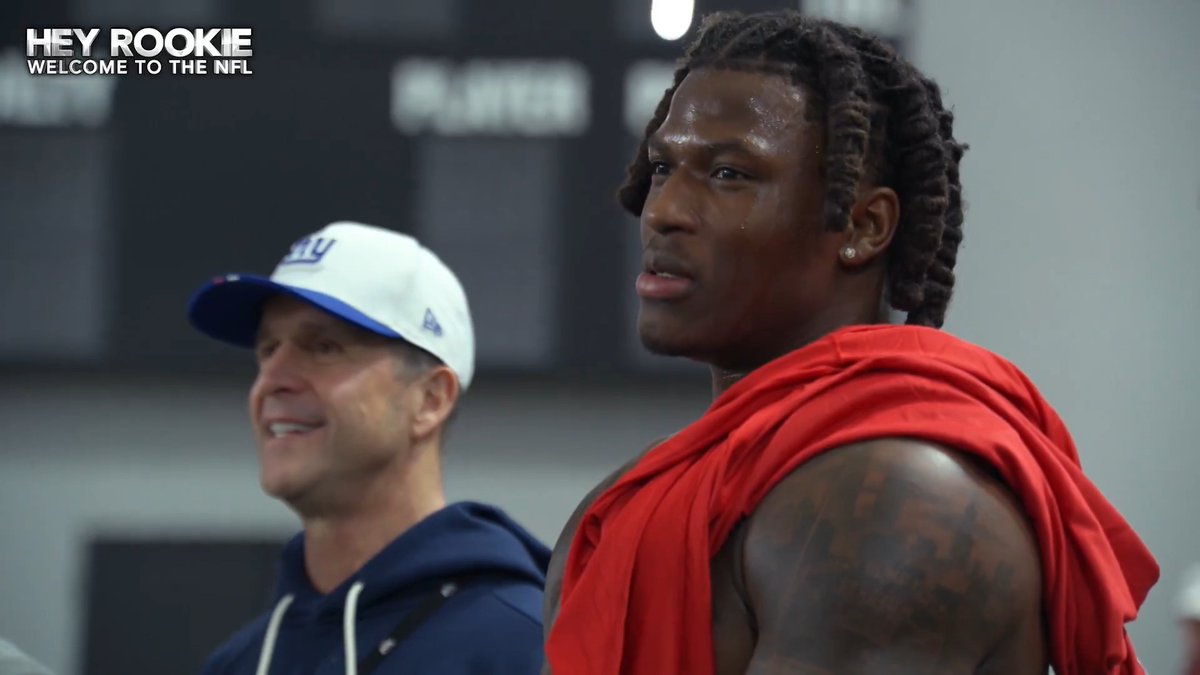 John Harbaugh sharing some wisdom with Arvell Reese at Ohio State Football Pro Day 🙌 (via NFL Films) Hey Rookie -- 3:30pm ET on ESPN2