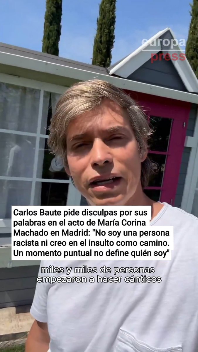 Eres un racista un rastrero desde hace muchísimos años. !No nos cuentes milongas! Carlos Baute ahora pide disculpas por su insultos racistas con Machado en Madrid: "No soy una persona racista ni creo en el insulto...Un momento puntual no define quién soy."