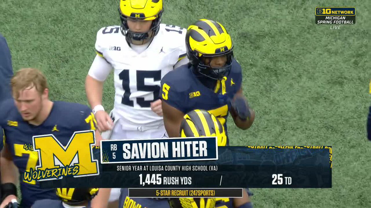 Savion Hiter is going to be special 🤩 Jake Butt had plenty to say about the 5-star RB during Michigan Football's spring game Saturday