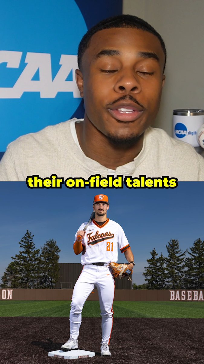 Talented on and off the field 🎨 BGSU Baseball's Sam Seidel designed the team's new outfield wall - check it out! #NCAABaseball