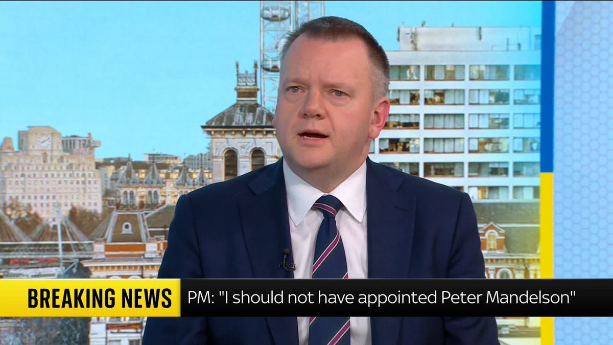 Sir Keir Starmer has "very straightforwardly taken responsibility for the error of judgement he made in appointing Peter Mandelson", government minister Nick Thomas-Symonds tells Ali Fortescue, after the PM's Commons statement. #PoliticsHub 📺 Sky 501