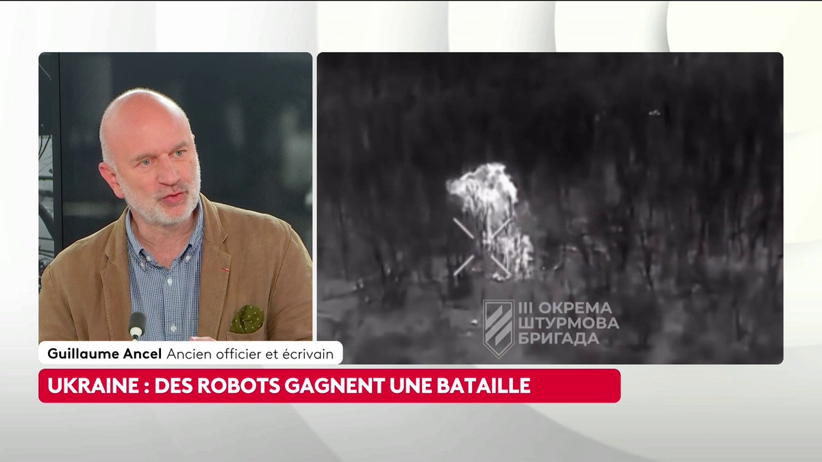 🔴 🗣️ "La ligne de front en Ukraine, sur pratiquement 20 kilomètres de large, est une ligne totalement déshumanisée", rapporte l'ancien officier Guillaume ANCEL 🌊. L'Ukraine aurait pris des positions ennemies uniquement grâce à des robots. Alban Mikoczy #SurLeTerrain #Canal16