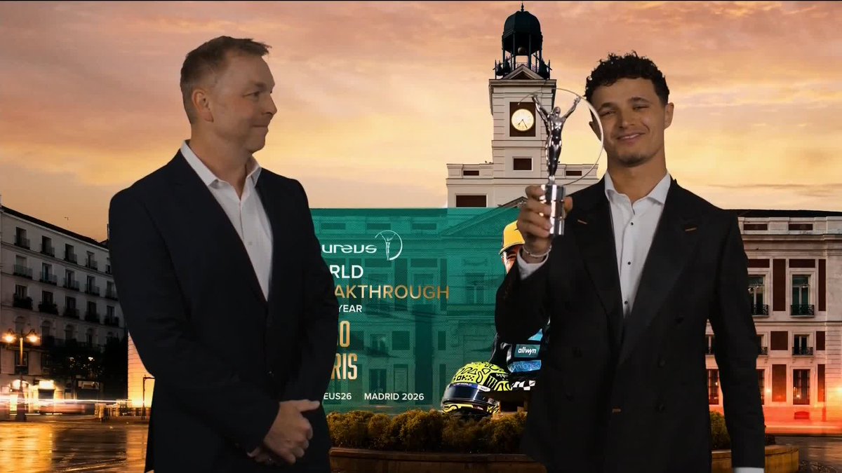 Lando Norris wins Laureus World Breakthrough of the Year award after becoming world champion last season 🏎️🔥