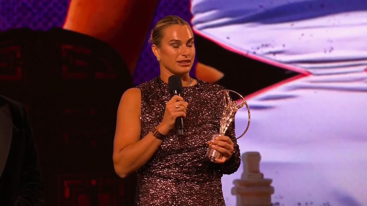 "I'm shaking right now, I have goosebumps" World number one Aryna Sabalenka was "emotional and speechless" to receive the Laureus World Sportswoman of the Year award 🏆