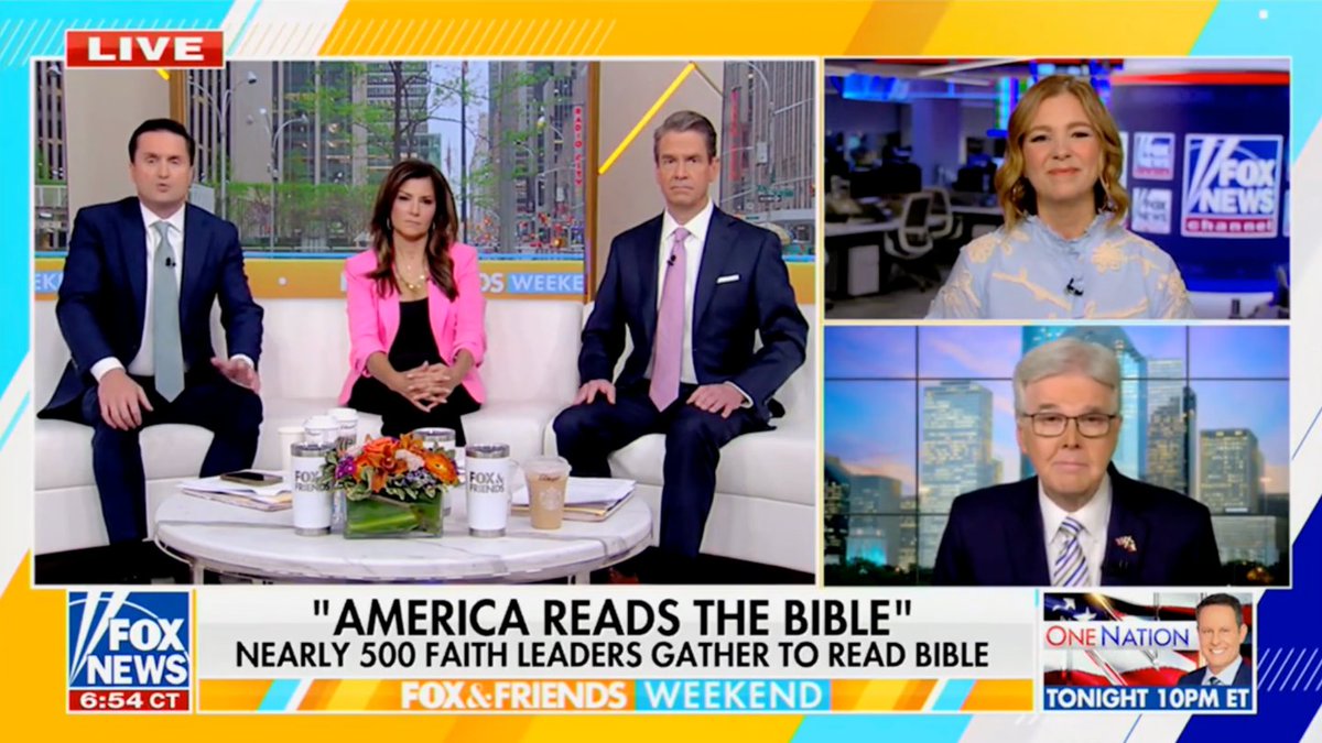 I was on FOX & Friends yesterday morning to discuss ‘America Reads the Bible.’ It’s a full reading of the Bible, all 31,102 verses in one week, by 475 different readers, including President Donald J. Trump. I’m one of the final readers next Saturday night. I’m reading 2 Peter to 1 John. It’s quite an event created by a friend and fellow Texan, Bunni Pounds. You can follow along at America Reads the Bible (ARTB), and you can stream live at Pure Flix.