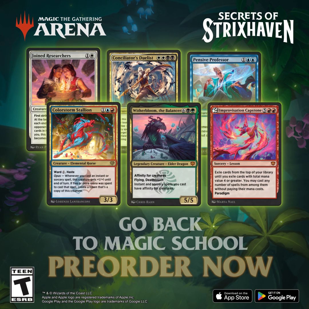 Today is your last day to study! Be ready for #MTGStrixhaven set release tomorrow, on MTG Arena.