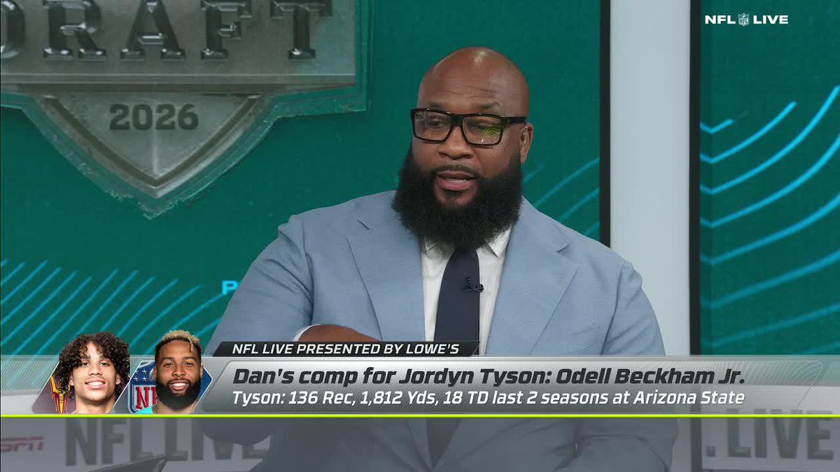 The NFL Live crew compares draft prospect Jordyn Tyson to Odell Beckham Jr. 👀