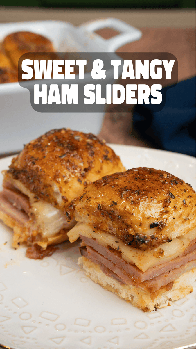 Need a quick party appetizer? Check out these Ham and Cheese Sliders! 🔥 Ingredients 1 tbsp Dan-O’s Italian-O Seasoning 3 tbsp Dan-O’s Outlaw Sweet & Tangy Seasoning, 1 package King’s Hawaiian sweet rolls 1 lb ham 8 oz Swiss cheese, sliced 5 tbsp butter, melted 3 tbsp honey 1 scoop jarred garlic Directions 1. Slice the Rolls Keep the sweet rolls in the container so they are easier to cut. Slice the rolls in half horizontally. Place the bottom half in a baking dish. 2. Build the Sliders Trim the fat from the ham. Layer the ham over the bottom half of the rolls. Add the Swiss cheese on top. Place the top half of the rolls over the cheese. 3. Make the Glaze Melt the butter in the microwave. Stir in the honey, jarred garlic, Dan-O’s Italian-O Seasoning, and Dan-O’s Outlaw Sweet & Tangy Seasoning. Mix until combined. 4. Glaze the Rolls Brush the butter mixture over the tops and sides of the rolls. 5. Bake Cover with foil. Bake at 350°F for 15 minutes. Remove the foil and bake for 10 minutes more, until the tops are golden and the cheese is melted. 6. Slice and Serve Slice into sliders. Remove from the baking dish and Yum Yum Get Ya Sum!