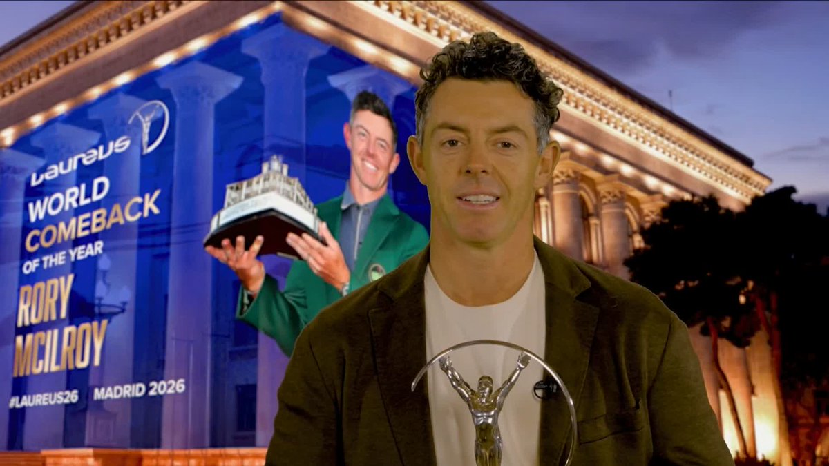 "I said when I was eight, I wanted to win all the majors" ❤️ Rory McIlroy reacts after winning the Laureus World Comeback of the Year award following his historic Masters victory in 2025 🏌🏻‍♂️
