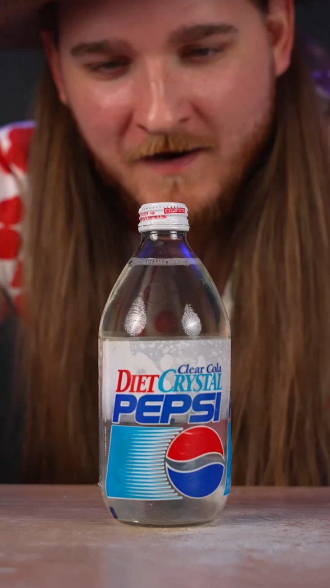 drinking Crystal Pepsi from 30 years ago