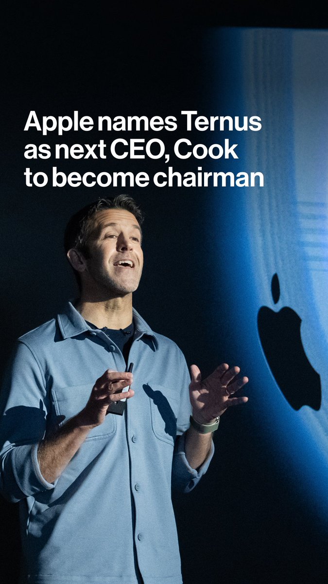 Apple has named hardware chief John Ternus as its next leader, with Tim Cook shifting to the role of executive chairman. Ternus will become CEO on September 1. Ed Ludlow has more