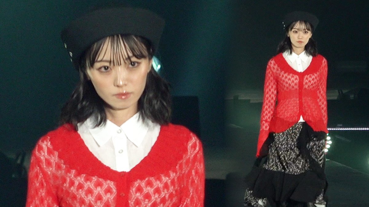 元欅坂46・今泉佑唯、クールな表情でランウェイ 透け感ニット姿で登場