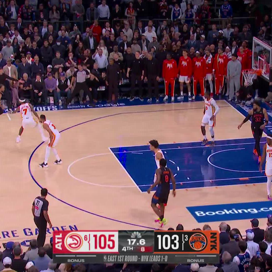 The Hawks get the steal and Jalen Johnson SLAMS it on the other end! 📺 NBC and Peacock