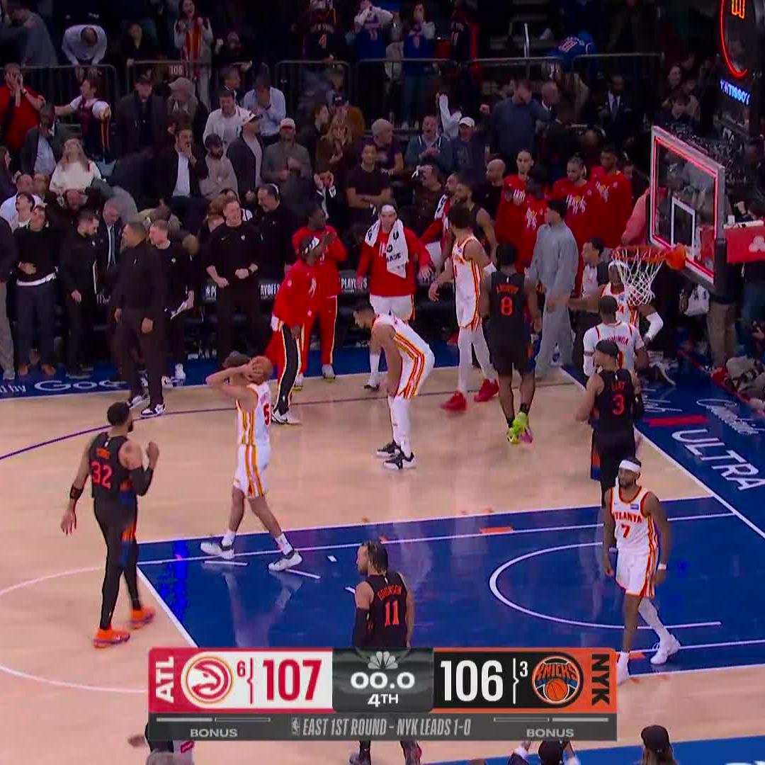 THE EPIC LAST 3 MINUTES OF HAWKS VS KNICKS! PLAYOFF BASKETBALL AT ITS FINEST.
