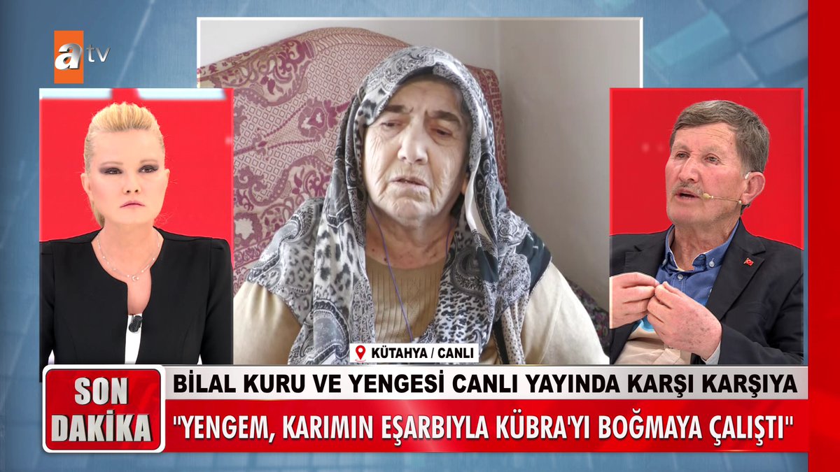 Bilal Kuru ve yengesi canlı yayında... "Yengem, karımın eşarbıyla Kübra'yı boğmaya çalıştı" #MügeAnlıİleTatlıSert #MügeAnlı atv