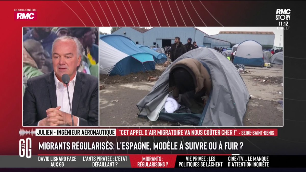 📝 Migrants régularisés : "Qu'est-ce que vous dites aux gens qui galèrent à remplir leur réservoir ?" 📞 Julien, ingénieur, au 3216 : "Il ne faut pas régulariser. Il y a une crise du chômage trop importante en France et ça crée un appel d'air pour tous les autres qui vont vouloir venir." #GGRMC
