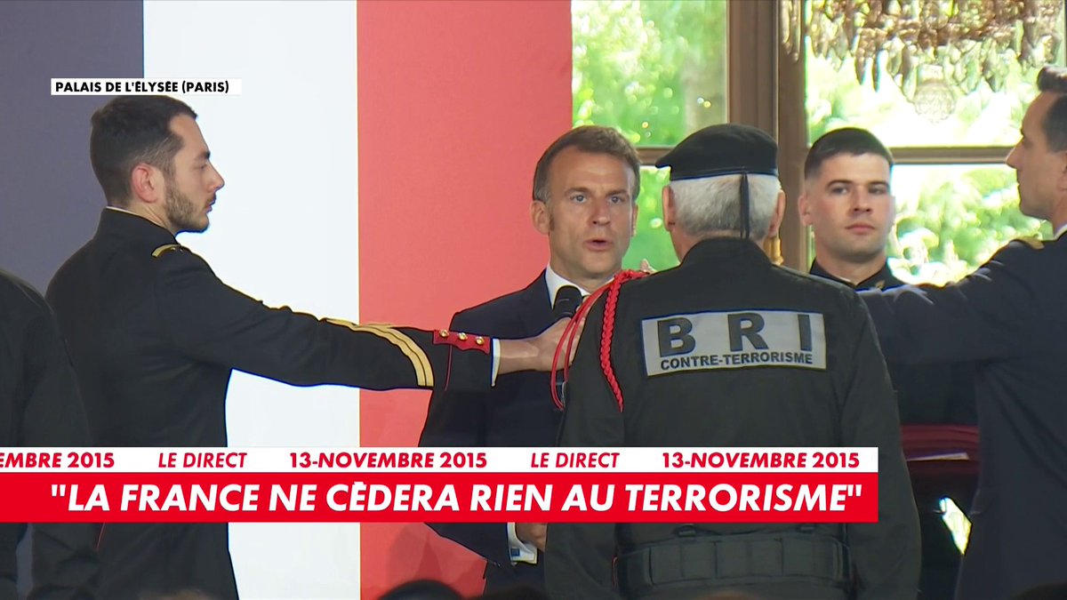 Emmanuel Macron remet la Légion d'honneur aux policiers du RAID et de la BRI qui ont donné l’assaut au Bataclan, le 13 novembre 2025. Toute l'info est à retrouver sur