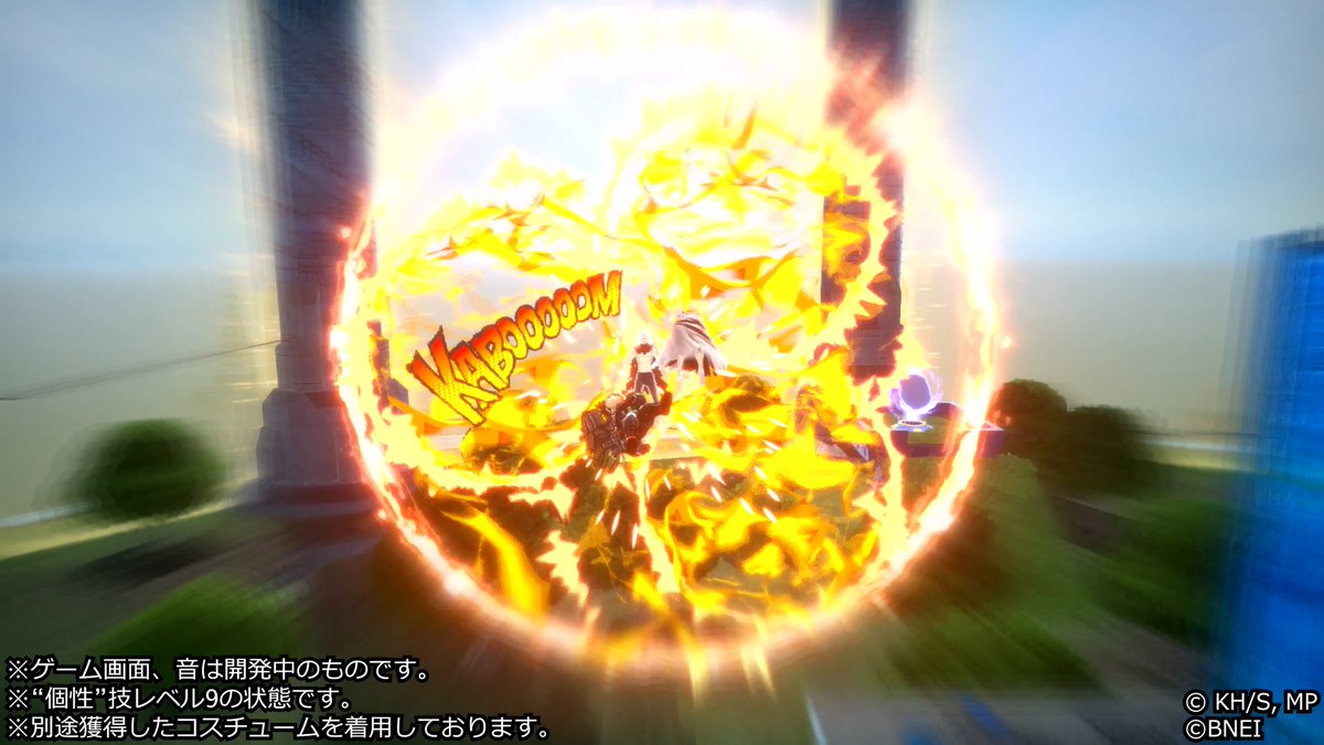 近日登場予定の #爆豪 の“個性”技を紹介! "個性"技γ「榴弾砲着弾クラスター(ハウザーインパクト)」 爆発の推進力で錐揉み回転しながら突進する近距離攻撃。 突進中に移動操作で曲がることができ、軌道上を爆発させながら進む。 再入力するか最大距離まで進むと大爆発を叩き込む! #ヒロアカUR