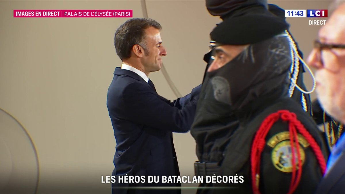 🔴 Emmanuel Macron décore de la Légion d’honneur les 59 policiers intervenus le soir du 13 novembre au Bataclan