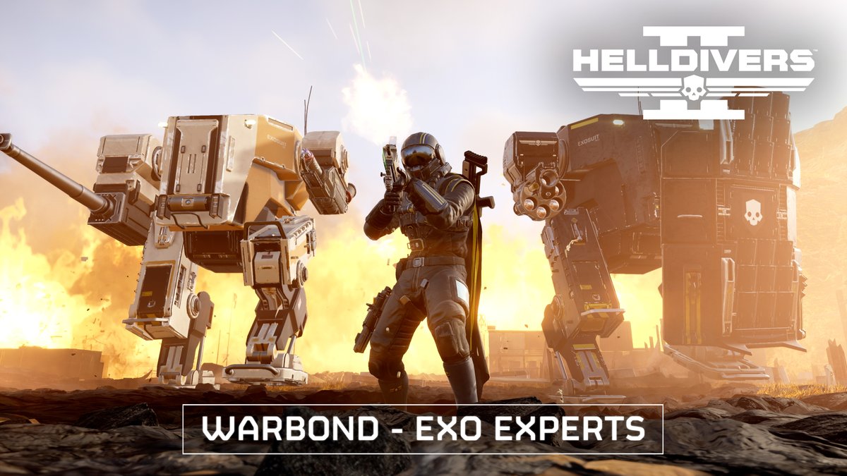 Stride with unwavering intent across hostile territory in a march of mech-enhanced Managed Democracy. Demonstrate elite performance one prosperous hydraulic step at a time with the Exo Experts Warbond. Available on April 28th.