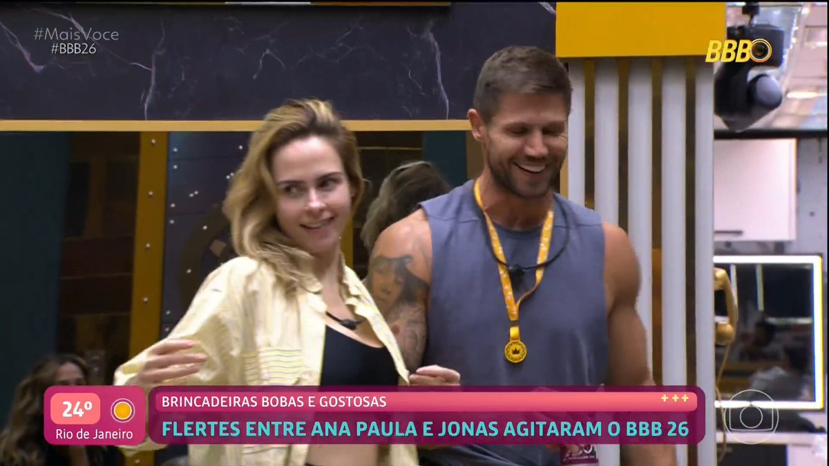 e o que falar dos flertes entre Ana Paula e Jonas no #BBB26? 👀 vocês shippavam? 😏 #RedeBBB #MaisVocê #TVGlobo